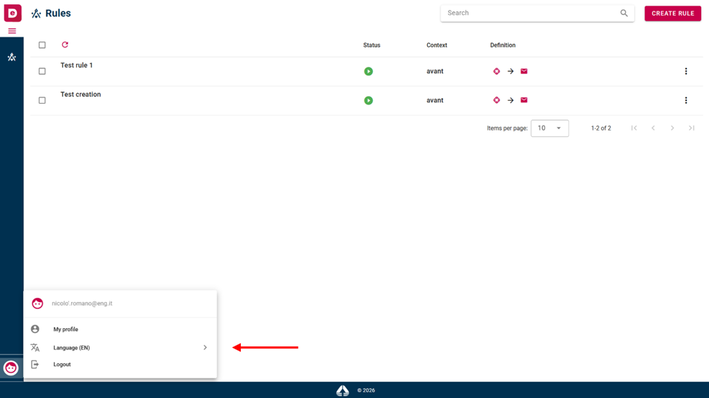 Language option