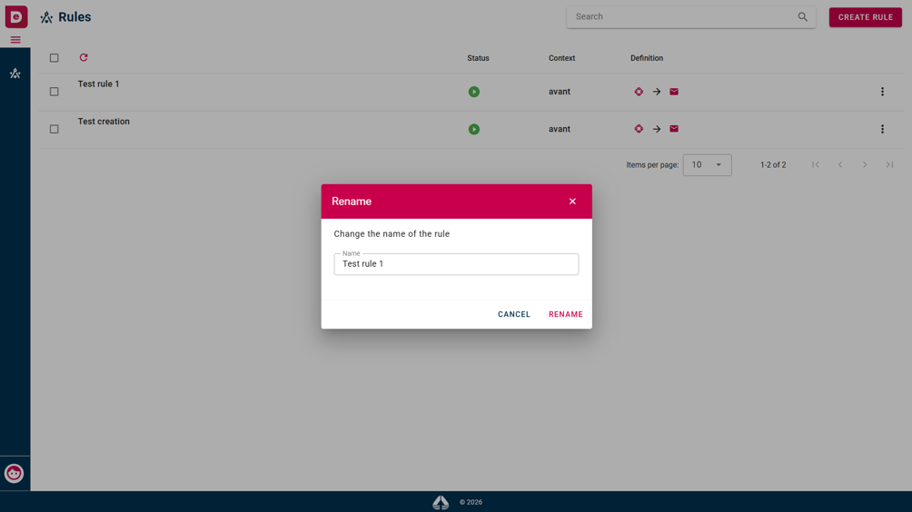 Rename modal window